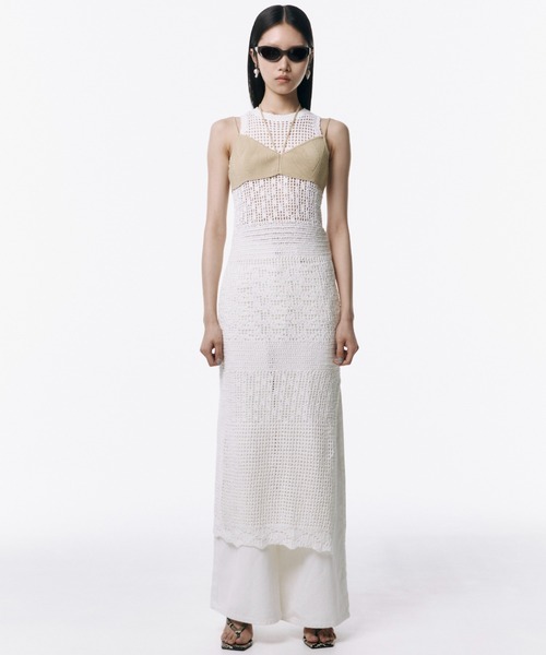 JOSE MOON(ジョゼムーン)の「MOTIF PATTERN KNIT DRESS/モチーフパターンニットドレス(ワンピース・レディース・ホワイト/ブルー/ブラック・FREE)」の5枚目の写真