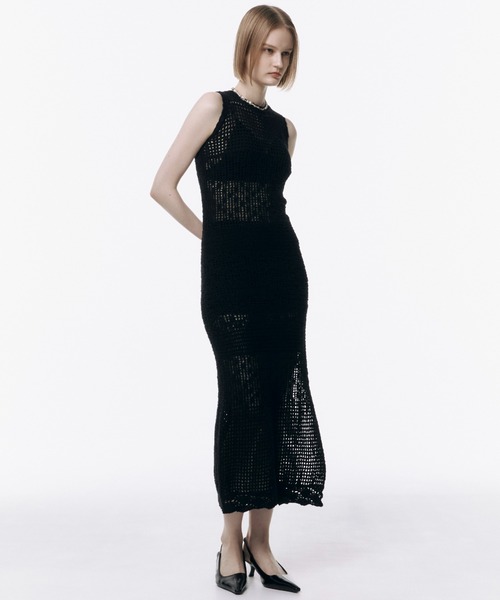 Her lip to ワンピース Puff Sleeve Cable Knit Dress