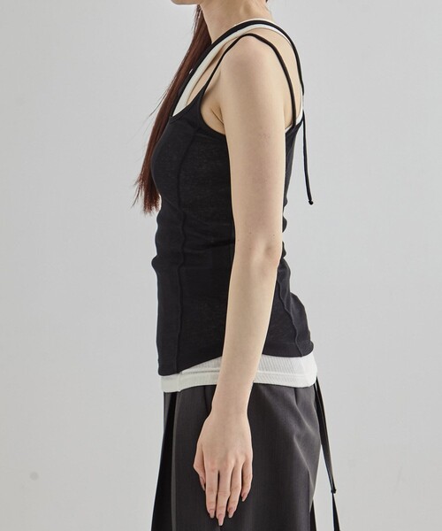 UNITED TOKYO（ユナイテッドトウキョウ）の「【2way】2way Cami & Padded Tanktop｜ウォッシャブル/速乾/カップ付き/夏服（タンクトップ・レディース・ベージュ/ホワイト/レッド・FREE）」の6枚目の写真
