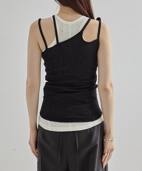UNITED TOKYO（ユナイテッドトウキョウ）の「【2way】2way Cami & Padded Tanktop｜ウォッシャブル/速乾/カップ付き/夏服（タンクトップ・レディース・ベージュ/ホワイト/レッド・FREE）」の7枚目の写真