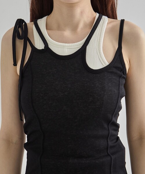 UNITED TOKYO（ユナイテッドトウキョウ）の「【2way】2way Cami & Padded Tanktop｜ウォッシャブル/速乾/カップ付き/夏服（タンクトップ・レディース・ベージュ/ホワイト/レッド・FREE）」の11枚目の写真