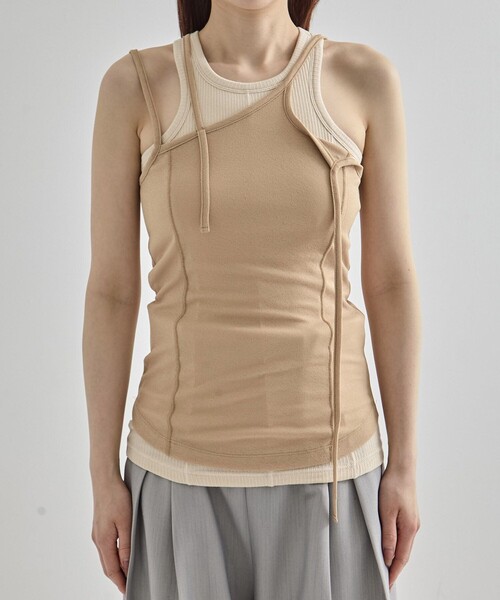 UNITED TOKYO（ユナイテッドトウキョウ）の「【2way】2way Cami & Padded Tanktop｜ウォッシャブル/速乾/カップ付き/夏服（タンクトップ・レディース・ベージュ/ホワイト/レッド・FREE）」の19枚目の写真