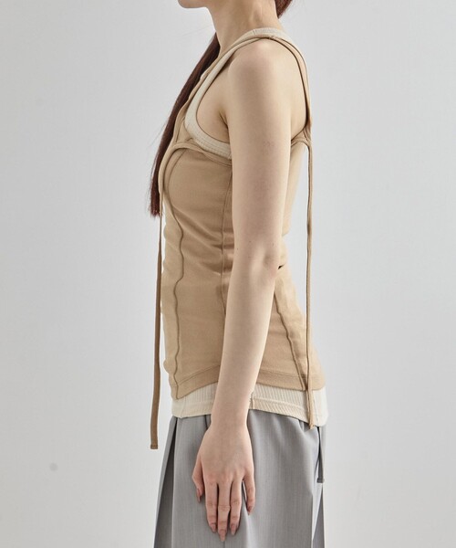 UNITED TOKYO（ユナイテッドトウキョウ）の「【2way】2way Cami & Padded Tanktop｜ウォッシャブル/速乾/カップ付き/夏服（タンクトップ・レディース・ベージュ/ホワイト/レッド・FREE）」の20枚目の写真