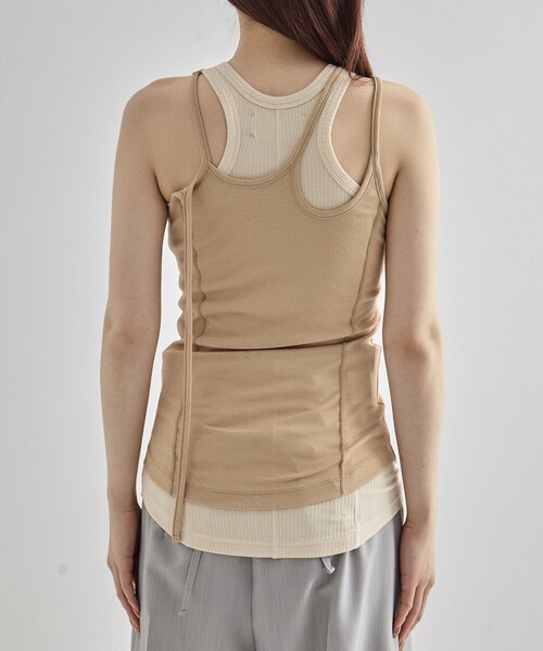 UNITED TOKYO（ユナイテッドトウキョウ）の「【2way】2way Cami & Padded Tanktop｜ウォッシャブル/速乾/カップ付き/夏服（タンクトップ・レディース・ベージュ/ホワイト/レッド・FREE）」の21枚目の写真