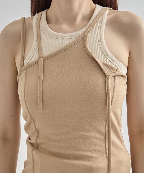 UNITED TOKYO（ユナイテッドトウキョウ）の「【2way】2way Cami & Padded Tanktop｜ウォッシャブル/速乾/カップ付き/夏服（タンクトップ・レディース・ベージュ/ホワイト/レッド・FREE）」の22枚目の写真