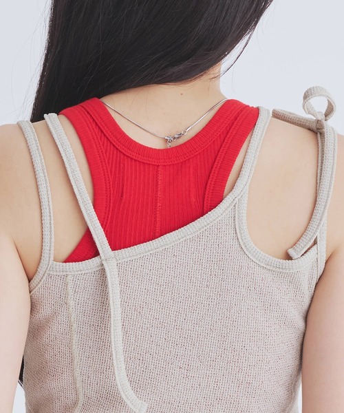 UNITED TOKYO(ユナイテッドトウキョウ)の「【新作】2way Cami & Padded Tanktop|ウォッシャブル/キャミ/タンクトップ/速乾/カップ付き/夏服(タンクトップ・レディース・ベージュ/ホワイト/レッド・FREE)」の21枚目の写真