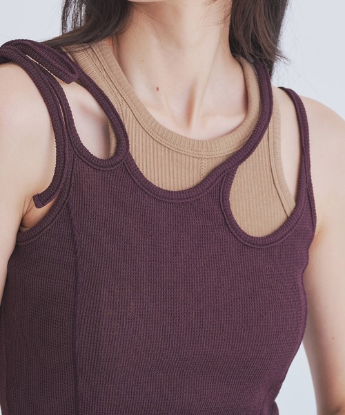 UNITED TOKYO(ユナイテッドトウキョウ)の「【新作】2way Cami & Padded Tanktop|ウォッシャブル/キャミ/タンクトップ/速乾/カップ付き/夏服(タンクトップ・レディース・ベージュ/ホワイト/レッド・FREE)」の13枚目の写真