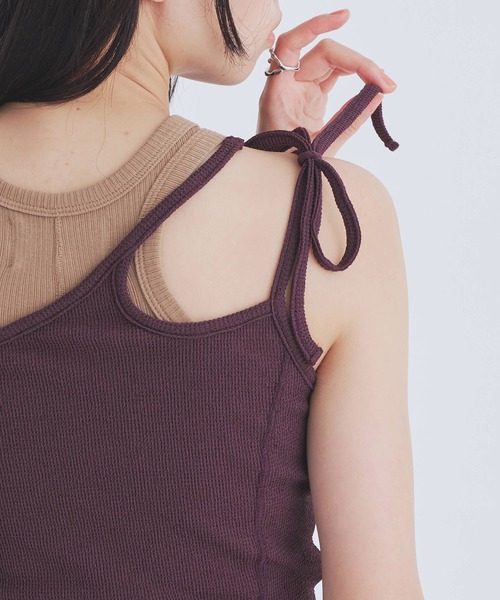 UNITED TOKYO(ユナイテッドトウキョウ)の「【新作】2way Cami & Padded Tanktop|ウォッシャブル/キャミ/タンクトップ/速乾/カップ付き/夏服(タンクトップ・レディース・ベージュ/ホワイト/レッド・FREE)」の12枚目の写真