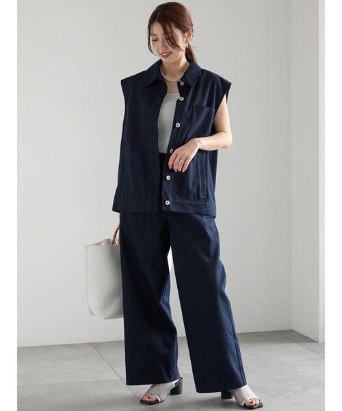 Te chichi（テチチ）の「デニムライクジレ（セットアップ可）（ベスト・レディース・ネイビー・F）」の3枚目の写真