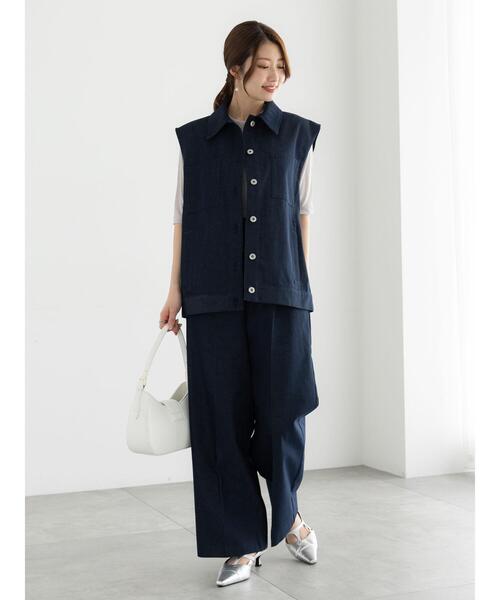 Te chichi（テチチ）の「デニムライクジレ（セットアップ可）（ベスト・レディース・ネイビー・F）」の5枚目の写真