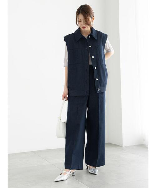 Te chichi（テチチ）の「デニムライクジレ（セットアップ可）（ベスト・レディース・ネイビー・F）」の6枚目の写真