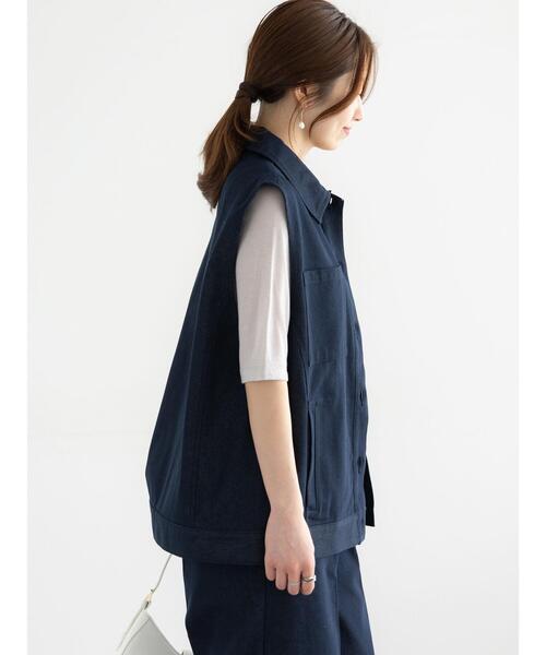 Te chichi（テチチ）の「デニムライクジレ（セットアップ可）（ベスト・レディース・ネイビー・F）」の8枚目の写真