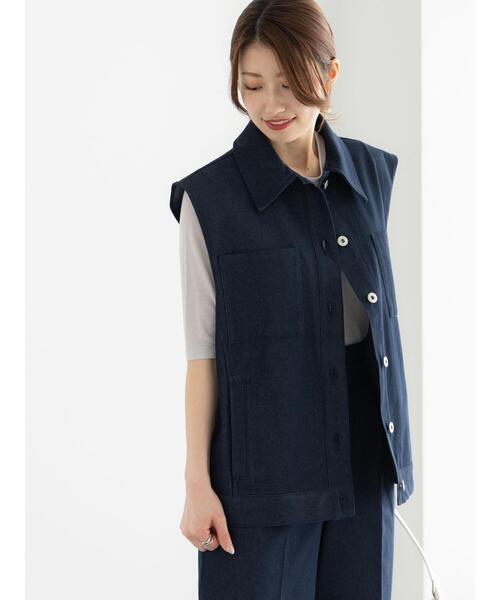 Te chichi（テチチ）の「デニムライクジレ（セットアップ可）（ベスト・レディース・ネイビー・F）」の10枚目の写真