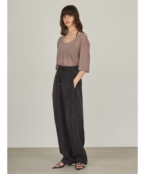 tuck wide pants / beige（タックワイドパンツ / ベージュ