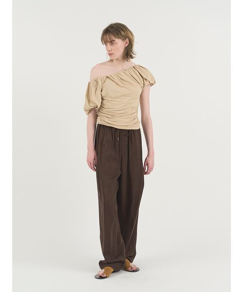 セール】【セットアップ対応】ワイドタックドローストリングパンツ