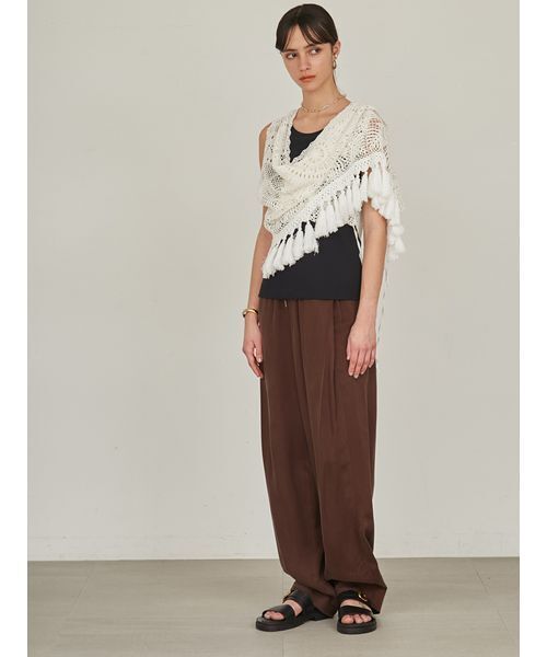 styling/(スタイリング)の「【セットアップ対応】ワイドタックドローストリングパンツ(その他パンツ・レディース・ブラック/ミント/ブラウン・0/1)」の12枚目の写真