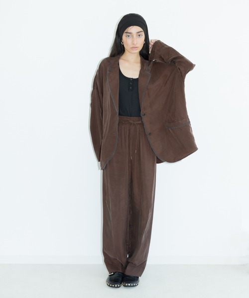 styling/(スタイリング)の「【セットアップ対応】ワイドタックドローストリングパンツ(その他パンツ・レディース・ブラック/ミント/ブラウン・0/1)」の2枚目の写真