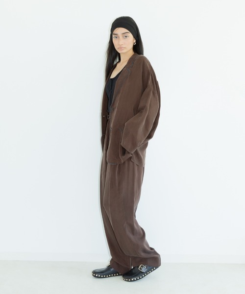 styling/(スタイリング)の「【セットアップ対応】ワイドタックドローストリングパンツ(その他パンツ・レディース・ブラック/ミント/ブラウン・0/1)」の20枚目の写真