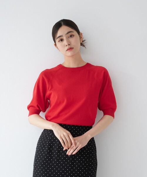 Afternoon Tea（アフタヌーンティー）の「MVS UVニッットプルオーバー（ニット/セーター・レディース・アイボリー/グリーン/ブルー/レッド・MEDIUM）」の4枚目の写真