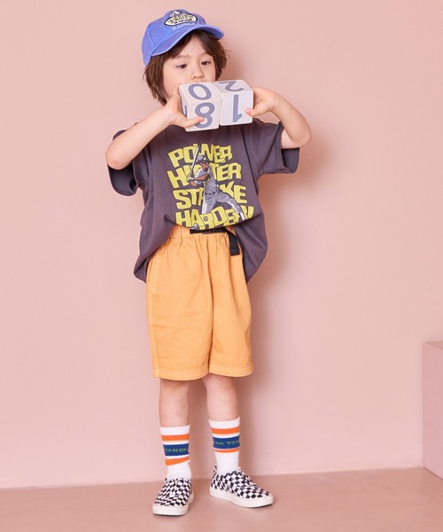 MARKEY'S（マーキーズ）の「製品染めショーツ(無地/タイダイ)（その他パンツ・キッズ・ブラック/ライトピンク/モスグリーン/ブラウン/マスタード/ネイビー/ダークブルー/サンドベージュ/オレンジ/パープル・80/90/95/100/110/120/130/140/150）」の21枚目の写真