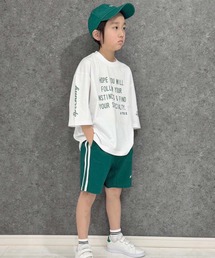 THE CASUAL（カジュアル）の「７分袖Tシャツ　ラインパンツ　セットアップ　上下セット（セットアップ）」