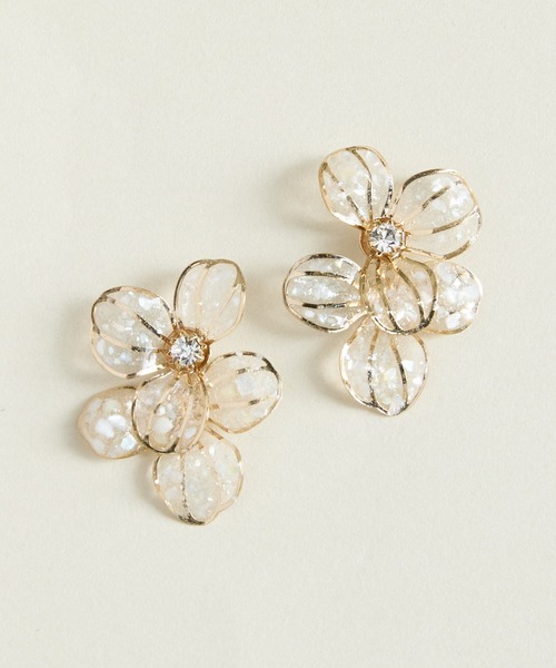 Zoule ゾーラ：aurora flower オーロラ フラワー 花 ピアス（ピアス