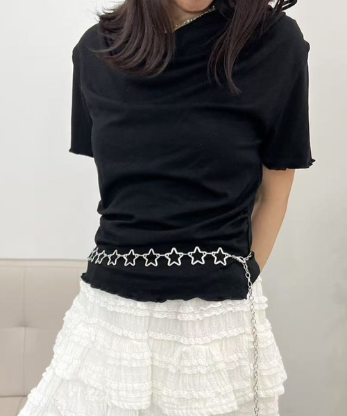 mebole(メボレ)の「ドレープリボンカットソー(Tシャツ/カットソー・レディース・ブルー/グレー/ブラック/ホワイト/ピンク・FREE)」の22枚目の写真