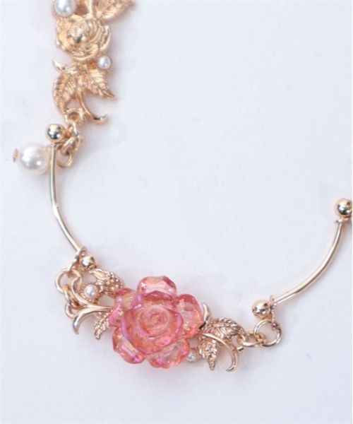 【SALE価格】フローズンローズ ネックレス2(定価9000円) asta Iris】K18 ピンクゴールド ダイヤモンド ロングネックレス