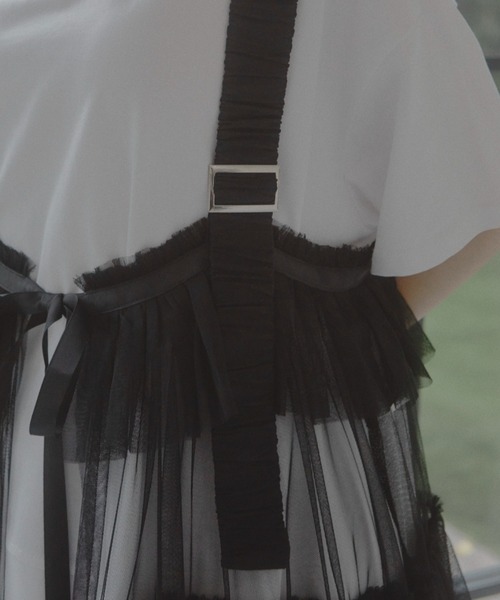 manana suerte（マニャーナスエルテ）の「レイヤードチュールワンピース（ワンピース・レディース・ブラック・FREE）」の2枚目の写真