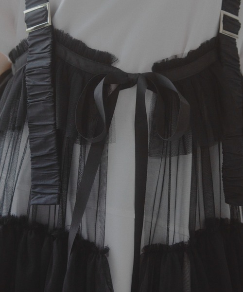 manana suerte（マニャーナスエルテ）の「レイヤードチュールワンピース（ワンピース・レディース・ブラック・FREE）」の15枚目の写真