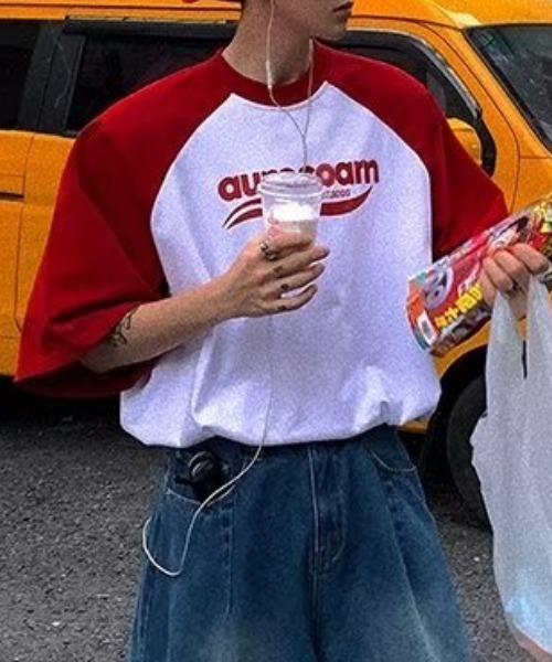 MGV(エムジーヴィー)の「ラグランスリーブプリントカットソー(Tシャツ/カットソー・メンズ・ホワイト・MEDIUM/LARGE/X-LARGE)」の4枚目の写真