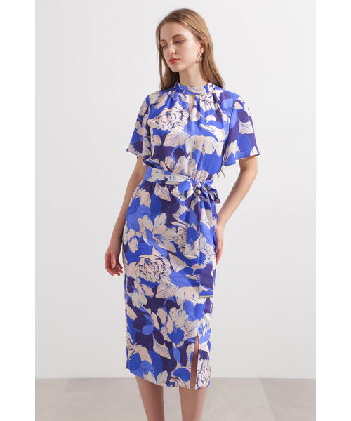 セール】【WEB限定品】グラフィカルフラワープリントワンピース