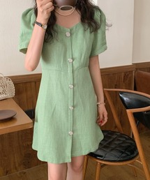 YUGA_YGMC　Button tweed dress