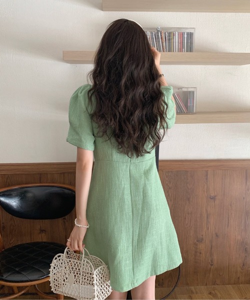 FREE STYLISTS(フリー スタイリスト)の「YUGA_YGMC Button tweed dress(ワンピース・レディース・ライトグリーン/ホワイト・FREE)」の21枚目の写真