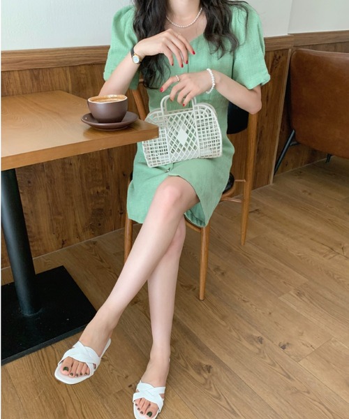 FREE STYLISTS(フリー スタイリスト)の「YUGA_YGMC Button tweed dress(ワンピース・レディース・ライトグリーン/ホワイト・FREE)」の18枚目の写真