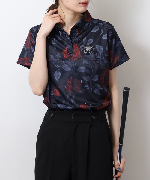 FUNALIVE(ファンアライブ)の「ブラックローズ柄ポロシャツ ゴルフ(ポロシャツ・レディース・その他・M/L/WOMENS L)」の6枚目の写真