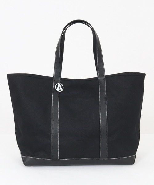 ADAM PATEK(アダムパテック)の「【ADAMPATEK】leather combi basic big tote bag/レザーコンビベーシックビッグトート(トートバッグ・メンズ・ホワイト/ブラック・FREE)」の1枚目の写真