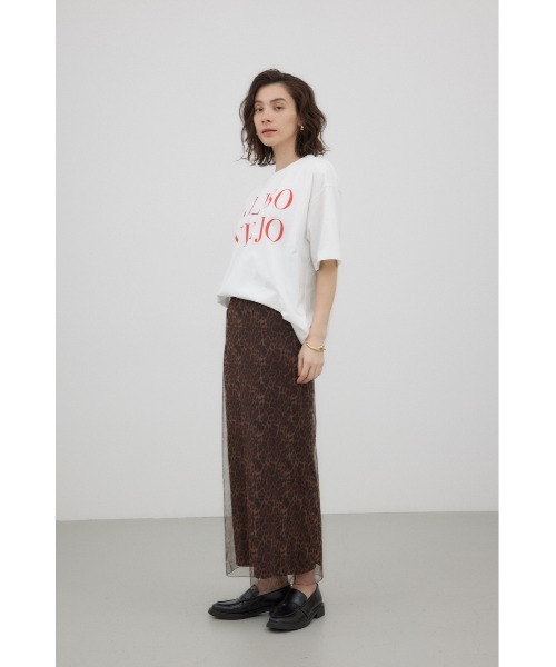crie conforto(クリーコンフォルト)の「レオパードチュールスカート 秋服 春服 ヒョウ柄 ロングスカート 90年代ライク ウエストゴム(スカート・レディース・ブラウン系その他・SMALL/MEDIUM)」の4枚目の写真