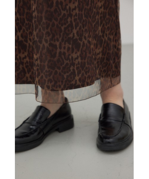 crie conforto(クリーコンフォルト)の「レオパードチュールスカート 秋服 春服 ヒョウ柄 ロングスカート 90年代ライク ウエストゴム(スカート・レディース・ブラウン系その他・SMALL/MEDIUM)」の9枚目の写真