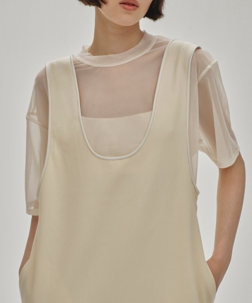 TODAYFUL(トゥデイフル)の「TODAYFUL Uneck Piping Dress 12510313(ドレス・レディース・ブラック/オフホワイト・36/38)」の2枚目の写真