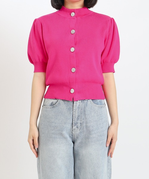 デコラボタン半袖カーディガン（カーディガン/ボレロ）｜ASTORIA ODIER