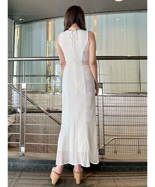 MERCURYDUO(マーキュリーデュオ)の「カットレースブロッキングマーメイドワンピース(ワンピース・レディース・ブラック/ライトブルー/オフホワイト・SMALL/MEDIUM)」の15枚目の写真