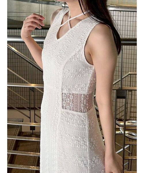 MERCURYDUO(マーキュリーデュオ)の「カットレースブロッキングマーメイドワンピース(ワンピース・レディース・ブラック/ライトブルー/オフホワイト・SMALL/MEDIUM)」の17枚目の写真