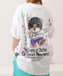 2ND ARCHIVE】オーバーサイズ クレヨンタッチ プリント Tシャツ