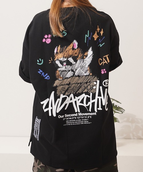 1111clothing(ワンフォークロージング)の「【2ND ARCHIVE】オーバーサイズ クレヨンタッチ プリント Tシャツ / Oversized Crayon Touch Print T-Shirt(Tシャツ/カットソー・メンズ・ピンク系1/ピンク系2/ピンク系3/ブラック系1/グリーン系2/ブラック系3/ホワイト系1/ホワイト系2/グリーン系1/ブラック系2/ホワイト系3/グリーン系3・FREE)」の6枚目の写真