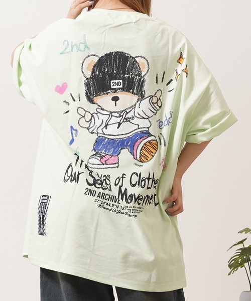 1111clothing(ワンフォークロージング)の「【2ND ARCHIVE】オーバーサイズ クレヨンタッチ プリント Tシャツ / Oversized Crayon Touch Print T-Shirt(Tシャツ/カットソー・メンズ・ピンク系1/ピンク系2/ピンク系3/ブラック系1/グリーン系2/ブラック系3/ホワイト系1/ホワイト系2/グリーン系1/ブラック系2/ホワイト系3/グリーン系3・FREE)」の7枚目の写真