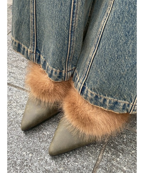 EVRIS（エヴリス）の「ポインテッドトゥフェイクファーミュール（パンプス・レディース・その他1/カーキ・SMALL/MEDIUM/LARGE）」の9枚目の写真