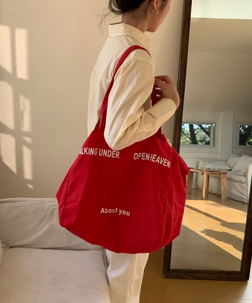 Vipoa(ヴィポア)の「logo canvas bag(トートバッグ・レディース・カーキ/ブラック/アイボリー/イエロー/レッド/ピンク・FREE)」の13枚目の写真