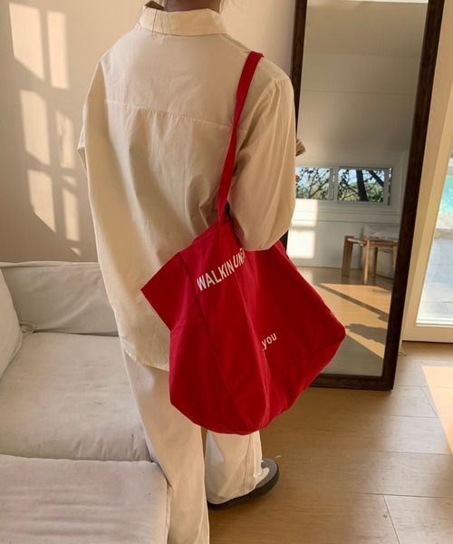 Vipoa(ヴィポア)の「logo canvas bag(トートバッグ・レディース・カーキ/ブラック/アイボリー/イエロー/レッド/ピンク・FREE)」の12枚目の写真