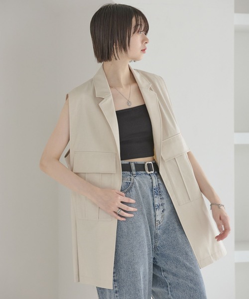 Anui(アニュイ)の「【UNISEX】ライトレザーベスト(ベスト・レディース・ブラック/アイボリー・MEDIUM)」の17枚目の写真